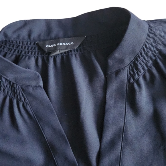 Club Monaco Navy Blue Lace Sleeve Blouse - Picture 7 of 13